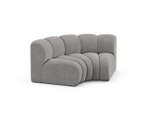 Canapea modulara gri deschis din textil pentru 1 persoana Lupine Chenille Micadoni