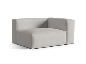 Canapea modulara gri deschis din textil pentru 2 persoane Nuria Right Structural Micadoni