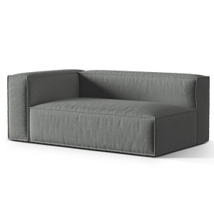Canapea modulara gri din textil pentru 3 persoane Nuria Left Structural Micadoni