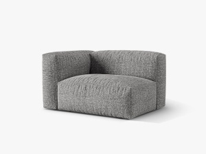 Canapea modulara gri grafit din textil pentru 1 persoana Martina Boucle Left Micadoni