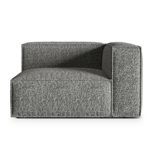 Canapea modulara gri grafit din textil pentru 1 persoana Nuria Right Boucle Micadoni