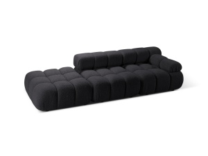 Canapea modulara gri grafit din textil pentru 4 persoane Bellis Boucle Left Micadoni