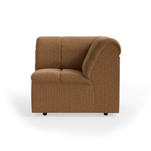 Canapea modulara maro aurie din catifea 98 cm Wave Corner HKliving