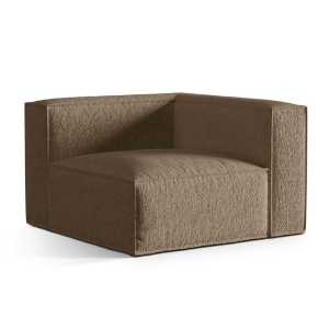 Canapea modulara maro cappuccino din textil pentru 1 persoana Nuria Right Monsil Micadoni