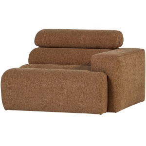 Canapea modulara maro caramel din textil 113 cm Novi Boucle Right Woood