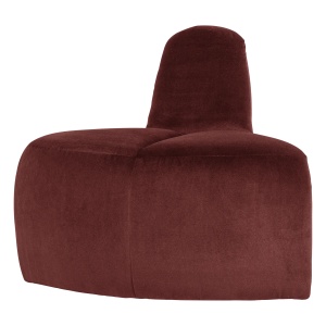 Canapea modulara maro castana din catifea 73 cm Mojo Corner Woood