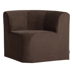 Canapea modulara maro din catifea 80 cm Mojo Bench Corner Woood