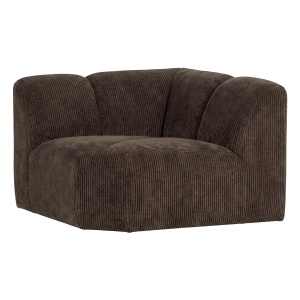 Canapea modulara maro din textil 105 cm Mojo Rib Corner Woood