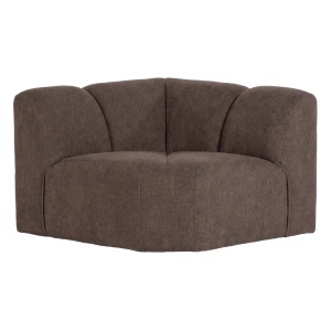 Canapea modulara maro din textil 105 cm Mojo Woolly Corner Woood
