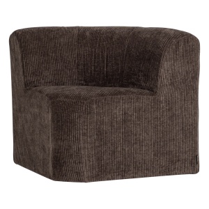 Canapea modulara maro din textil 80 cm Mojo Rib Corner Woood