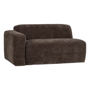 Canapea modulara maro din textil pentru 1.5 persoane Mojo Rib Left Woood