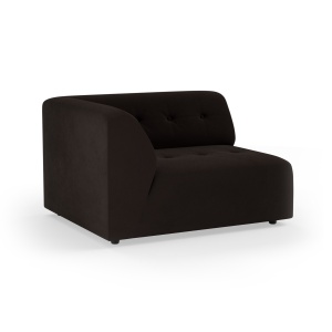 Canapea modulara maro espresso din catifea pentru 1.5 persoane Vint Left HKliving