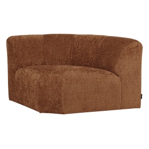 Canapea modulara maro ruginiu din textil 110 cm Mojo Chenille Corner Woood