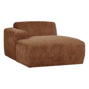 Canapea modulara maro ruginiu din textil 112 cm Mojo Woolly Lounge Left Woood