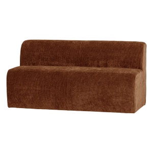 Canapea modulara maro ruginiu din textil 164 cm Mojo Rib Woood