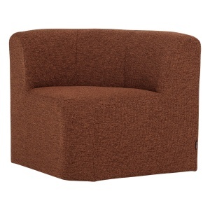Canapea modulara maro ruginiu din textil 80 cm Mojo Boucle Corner Woood