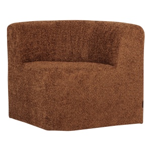 Canapea modulara maro ruginiu din textil 80 cm Mojo Woolly Corner Woood