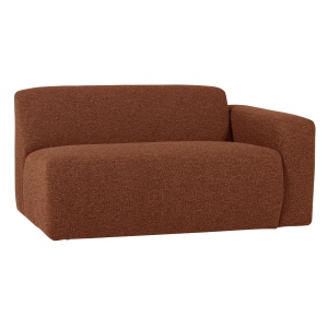 Canapea modulara maro ruginiu din textil pentru 1.5 persoane Mojo Boucle Right Woood