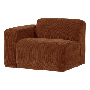 Canapea modulara maro ruginiu din textil pentru 1 persoana Mojo 105 Rib Left Woood