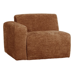 Canapea modulara maro ruginiu din textil pentru 1 persoana Mojo 105 Wooly Left Woood