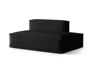 Canapea modulara neagra din catifea pentru 3 persoane Nuria R Parisian Micadoni