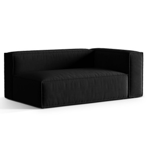 Canapea modulara neagra din catifea pentru 3 persoane Nuria Right Parisian Micadoni