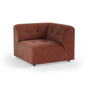 Canapea modulara roz din catifea 94 cm Vint Right HKliving