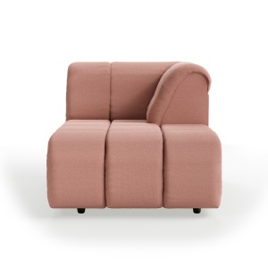 Canapea modulara roz prafuit din textil 177 cm Wave Right HKliving