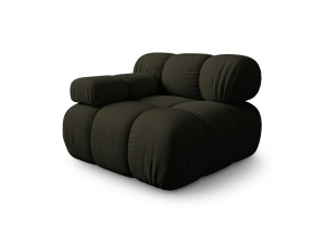 Canapea modulara verde amazon din textil pentru 1 persoana Bellis Left 3D Micadoni