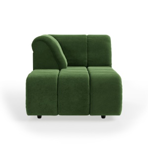 Canapea modulara verde din catifea 98 cm Wave Left Divan HKliving