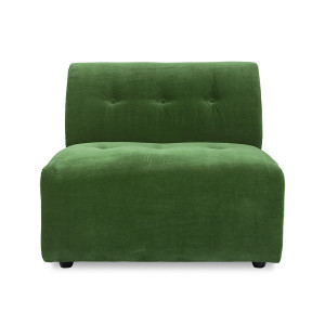 Canapea modulara verde din catifea pentru 1,5 persoane Vint HKliving