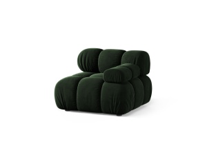 Canapea modulara verde inchis din catifea pentru 1 persoana Bellis Corner R Micadoni