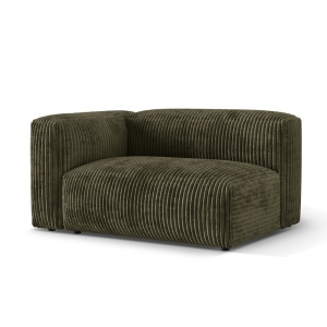 Canapea modulara verde muschi din textil pentru 1 persoana Martina L Corduroy Left Micadoni