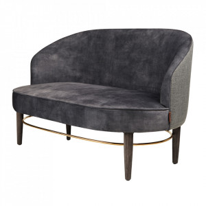 Canapea multicolora din catifea si lemn de stejar 120 cm Club Coal Cozy Living Copenhagen