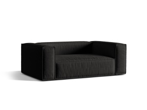 Canapea neagra din textil pentru 2 persoane Nuria Structural Micadoni