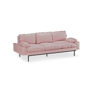 Canapea roz din textil pentru 3 persoane Retro Wise HKliving