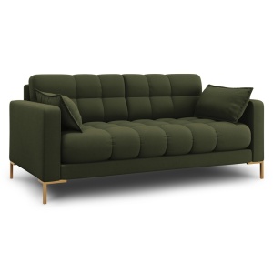 Canapea verde/aurie din textil pentru 2 persoane Mamaia Micadoni