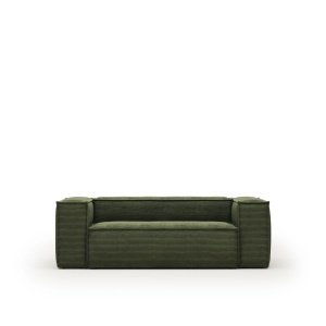 Canapea verde din catifea pentru 2 persoane Blok FR Kave Home