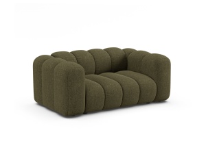 Canapea verde din textil pentru 2 persoane Lupine Chenille XS Micadoni