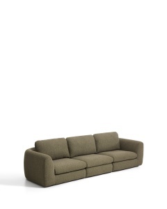 Canapea verde oliv din textil pentru 4 persoane Vera Mix Kave Home