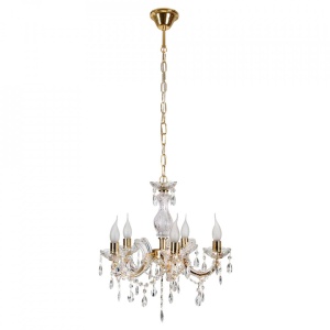 Candelabru din metal auriu cu 5 becuri Maria Teresa Candellux