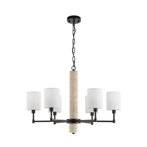 Candelabru din metal negru cu 6 becuri Heather Thai Natura