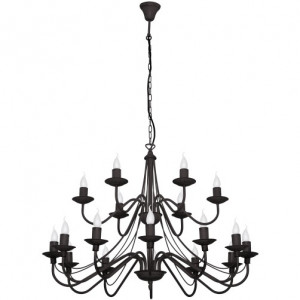 Candelabru negru din metal cu 18 becuri Roza Quiet Object