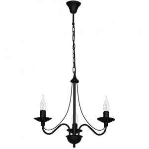Candelabru negru din metal cu 3 becuri Roza Quiet Object