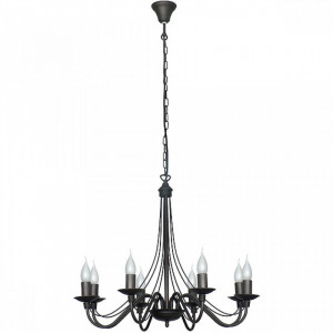 Candelabru negru din metal cu 8 becuri Roza Quiet Object