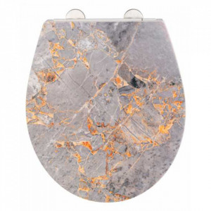 Capac pentru toaleta multicolor din fibre sintetice Relief Marble Wenko
