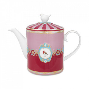 Ceainic multicolor din portelan 1,3 L Love Birds Medallion Style Pip Studio