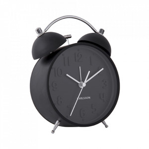 Ceas de masa rotund negru din otel 11 cm Iconic Present Time