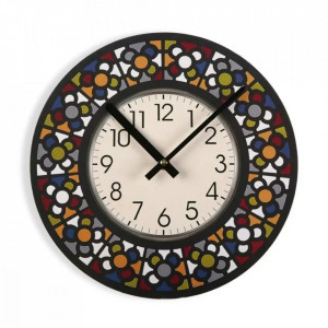 Ceas de perete rotund multicolor din lemn 29 cm Urbana Clock Versa Home