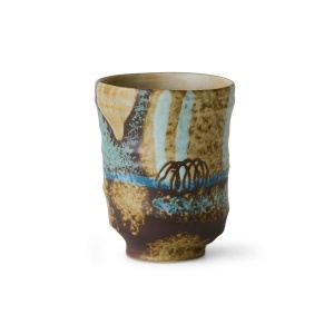 Ceasca multicolora din ceramica 7x9 cm Artist ceramics Scratched Tide HKliving